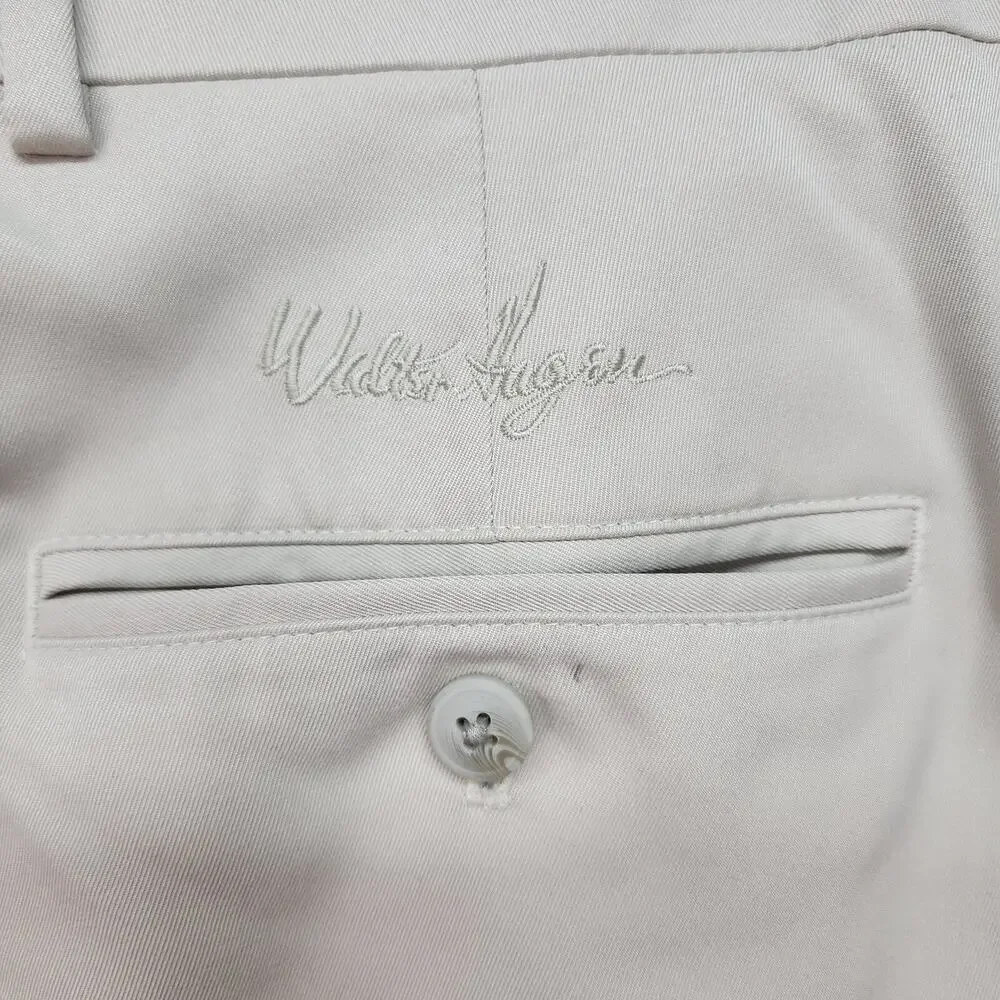 Walter Hagen Men 34x28 Beige Khaki Flat Front Cuffed Dress Pants Trousers Career - Picture 7 of 15